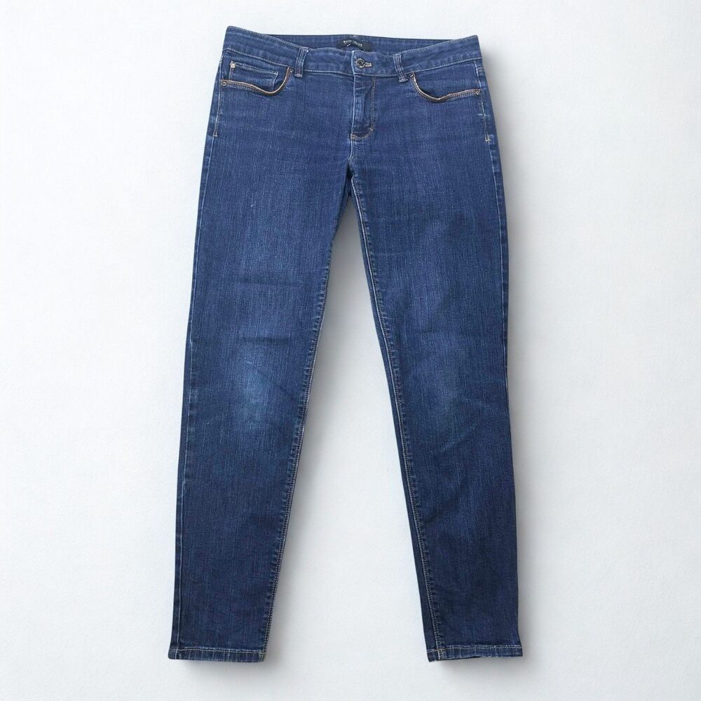 White House Black Market Womens Jeans 10R Skinny Dark Wash Stretch Denim